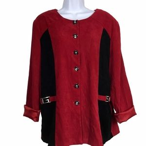 Vintage 1980s Red Black Jacket Sheena Made in USA